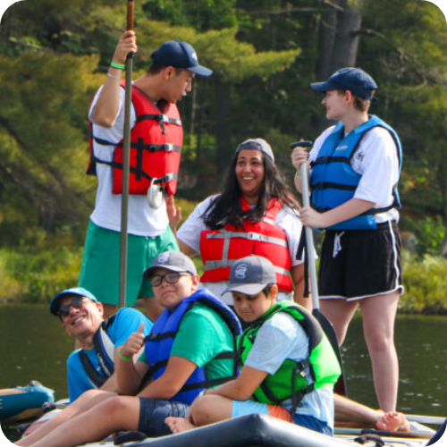 kiran on canoe with campers